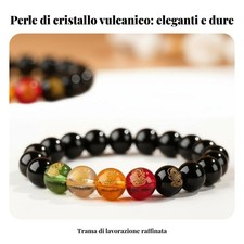 Bracciale pietra nera con Cinque Dei Ricchezza.