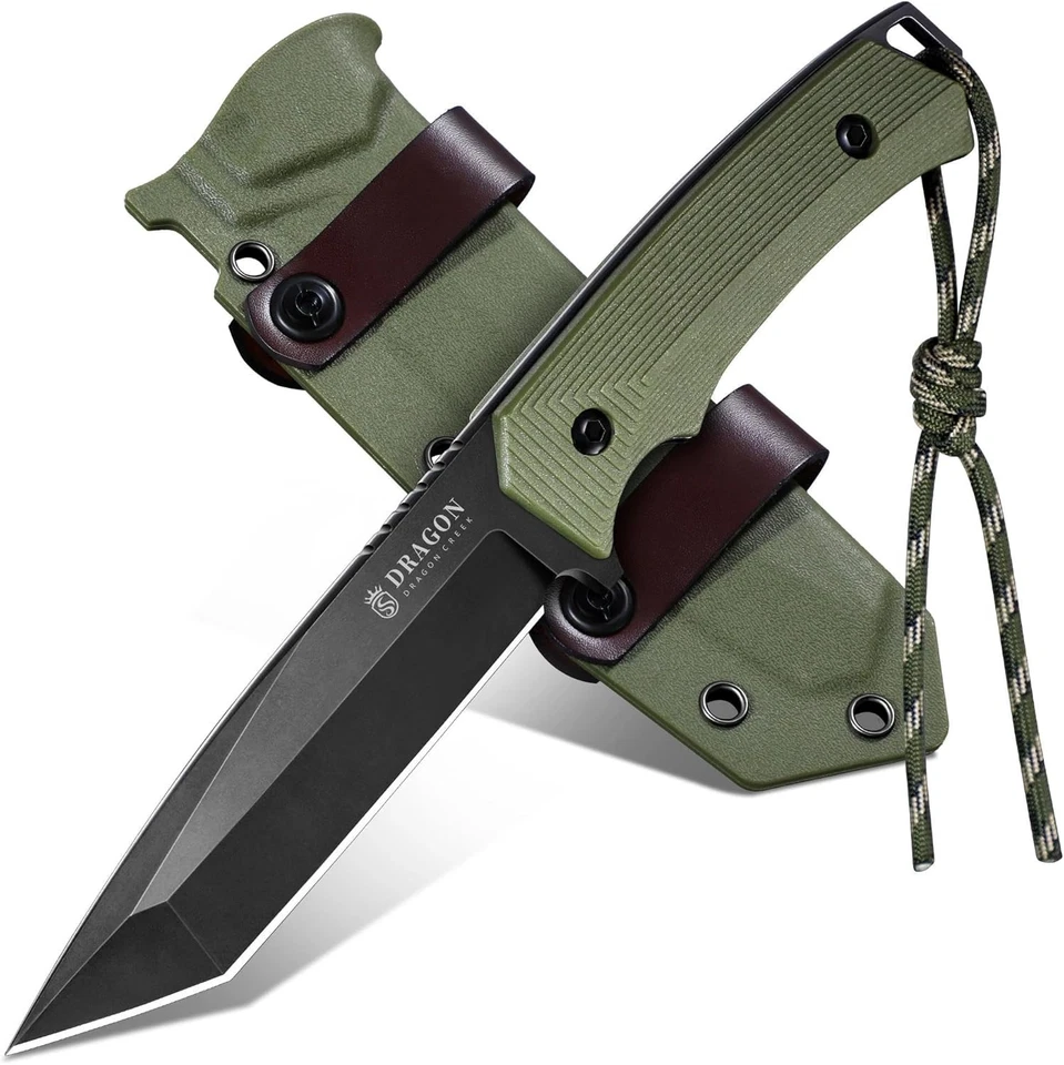 Lightweight Green Fixed Blade Knife - Stainless Steel - Image 3 of 4