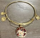 Alex and Ani Disney Bangle Bracelet Christmas Mickey Minnie LOVE Preowned — photo 1