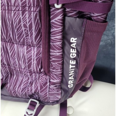 Granite Gear Backpack Purple Barrier Leaf Print Outdoor Hiking Daypack s-l400.jpg main image 2