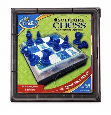 ThinkFun Solitaire Chess Logic Game 2010 Complete Pieces Missing Card 1-2