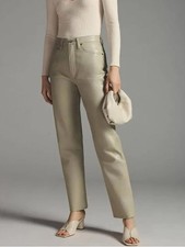  298 NWOT Agolde 90  s Pinch Waist Straight Leg Recycled Leather Pants Sz 27
