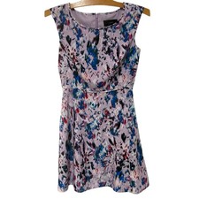 J. Crew | Dress Sleeveless Floral Watercolor Purple Modest- Size 0 Petite