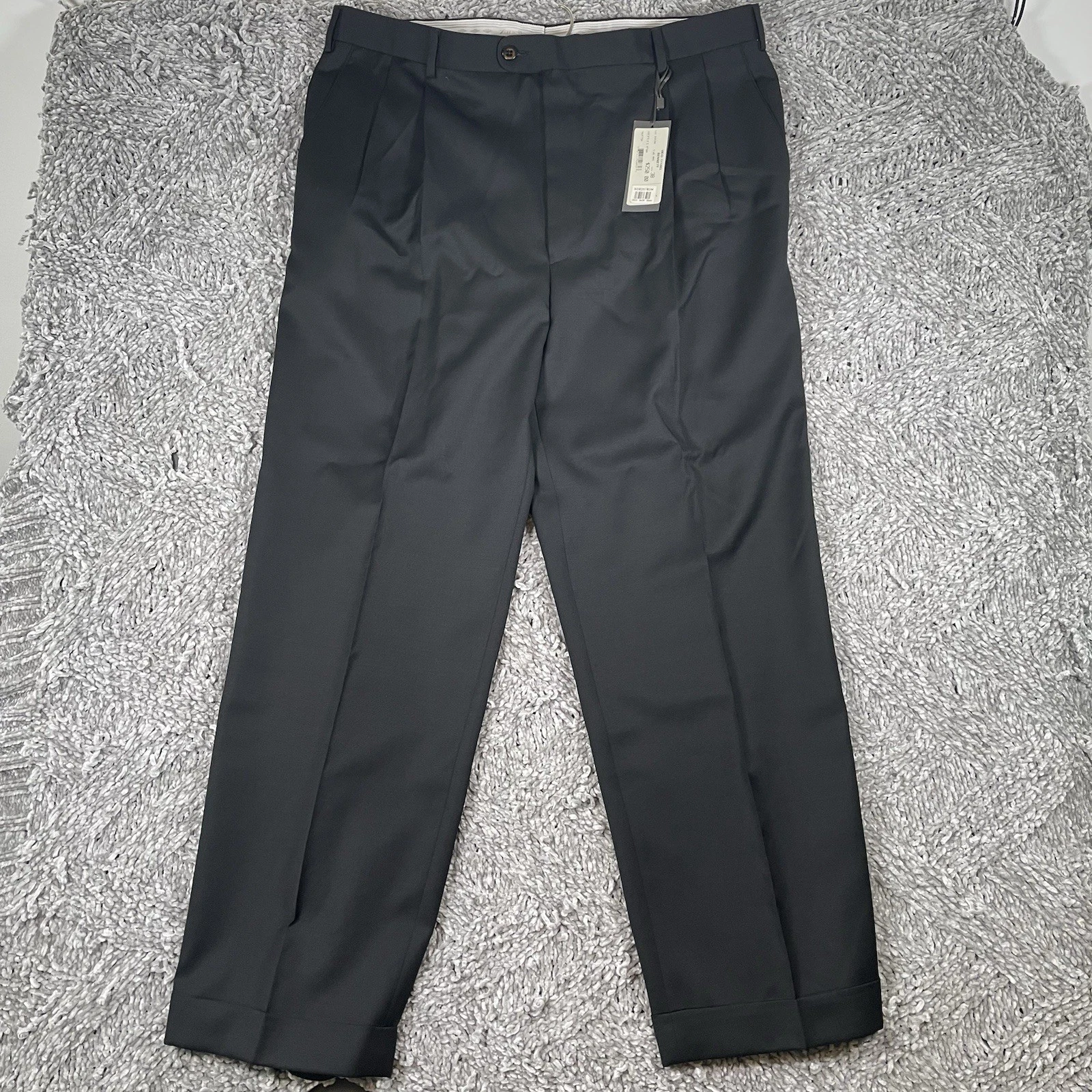 Zanella Bennett Dress Pants Mens 38 Pleated Black New With Tag Designer Italy