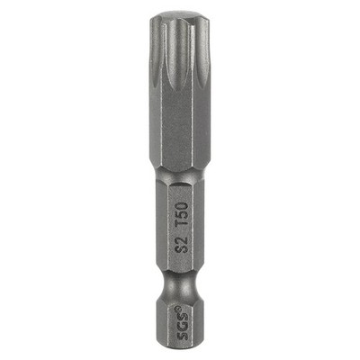 T50 Torx Head Screwdriver Bit 1/4'' Hex Shank 2'' Long Magnetic No Hole Tip