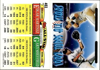 1993 Topps Gold #403 Sheffield/E.Martinez AS SET BREAK