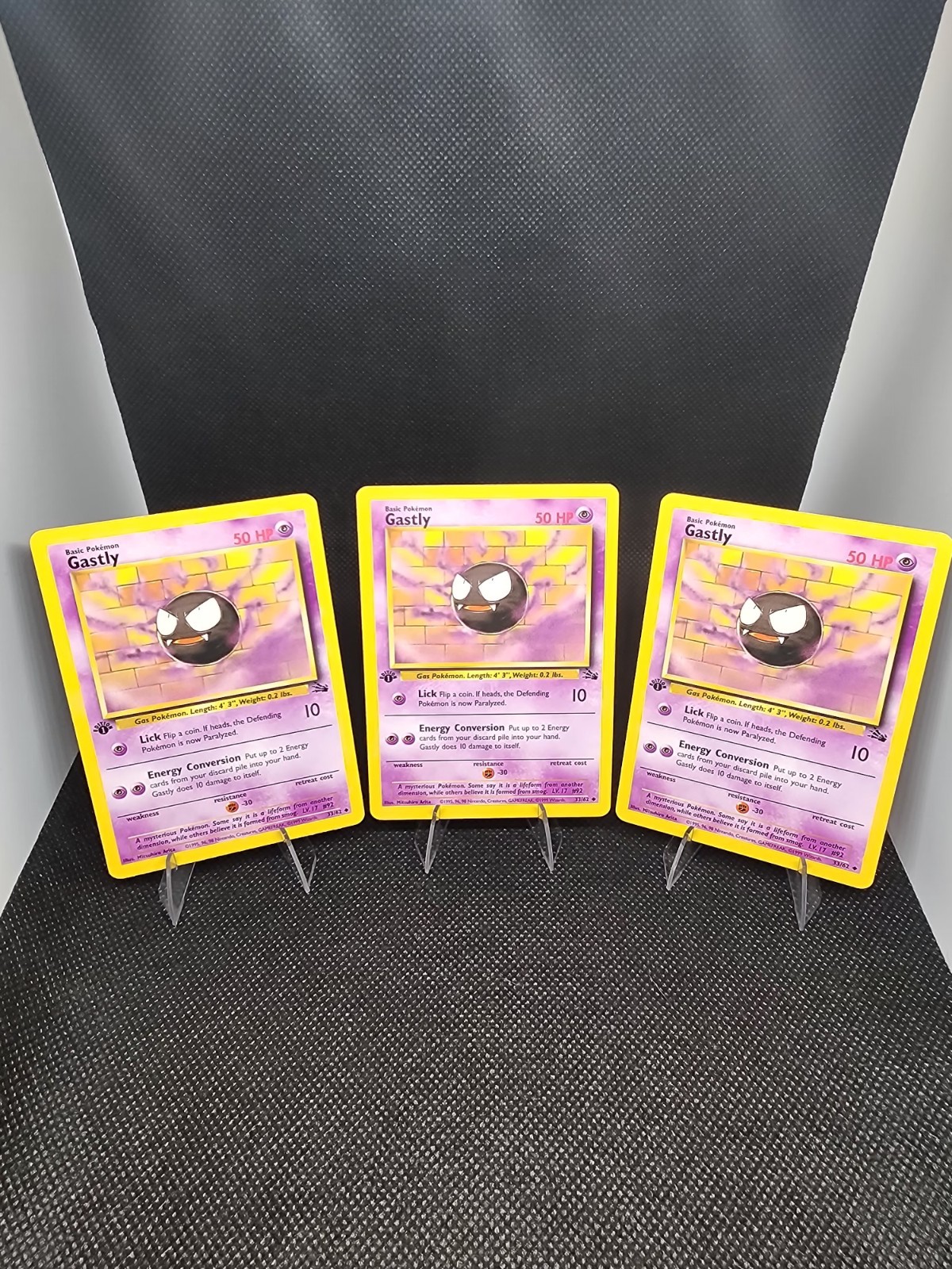 Gastly 33/62 1st Edition Fossil Set Uncommon LP Raw 1999 WOTC Pokemon Card