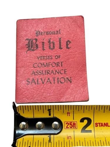 ANTIQUE PERSONAL MINI BIBLE VERSES COMFORT ASSURANCE SALVATION BOOK SMALL - Picture 3 of 7