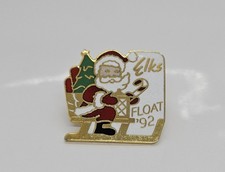 Vintage Elks Santa Float 1992 Christmas Parade Lapel Pin 1