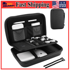 Hard Travel Electronic Organizer Case for Large - 9.9 x 6.3 x 2.56 Inch Black