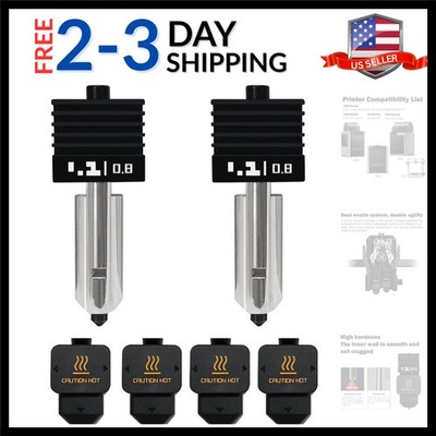 2 Pack 0.8MM P2S/H2D/H2S/A1/A1 Mini Combo Hotend Print Head Hot End Kit Extru...