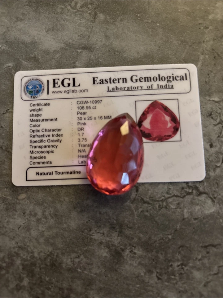 Tourmaline Loose  EGL CERTIFIED 106.96 Ct - Image 2 of 4