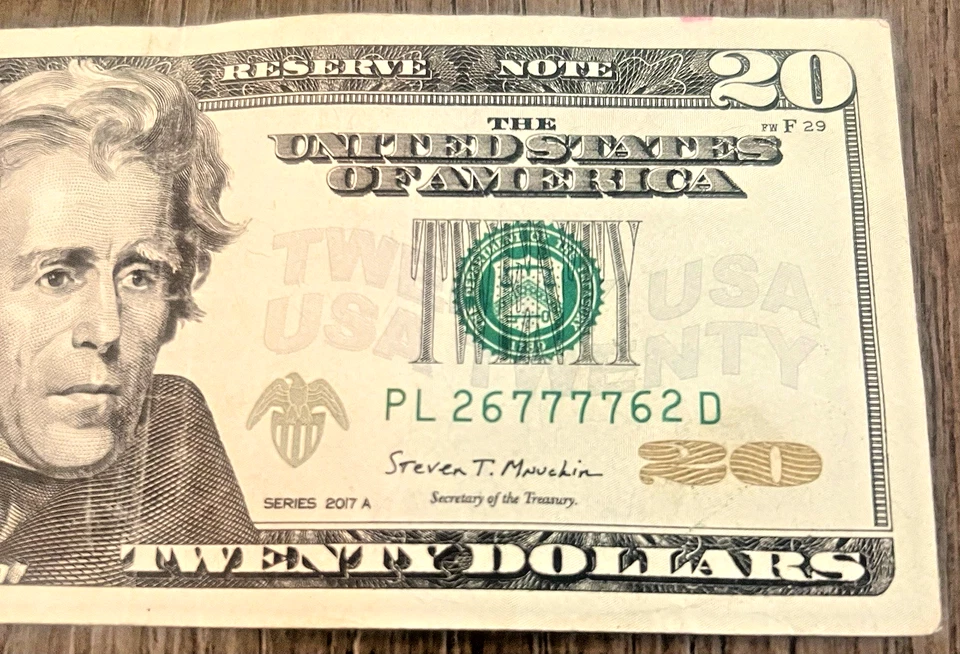 PL26777762D $20 SUPER RADAR Trinary Fancy Serial Number Dollar Bill - Lucky 7's - Image 2 of 4