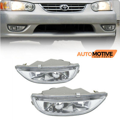 For 2001-2002 Toyota Corolla Fog Driving Lights Lamp Clear Lens Left+Right Set