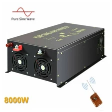8000W Pure Sine Wave Power Inverter 24V/36V/48V to 120/220V Car RV Remote Switch