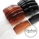 12 Large Plastic Hair Combs for Crafts & Millinery in Clear, Black and Brown