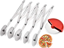 Tagliapasta a 5 Ruote, Tagliapizza Regolabile in Acciaio Inossidabile Rotelle