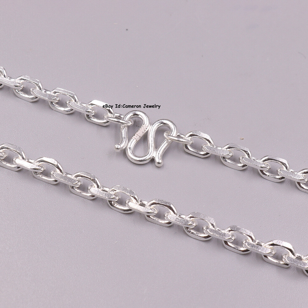 Pure S999 Fine Silver Chain Men 4mm Unique Dragon Link