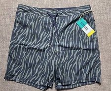 FAIR HARBOR MENS THE OZONE SWIM SHORTS LINER SIZE XL DARK DENIM TIGER