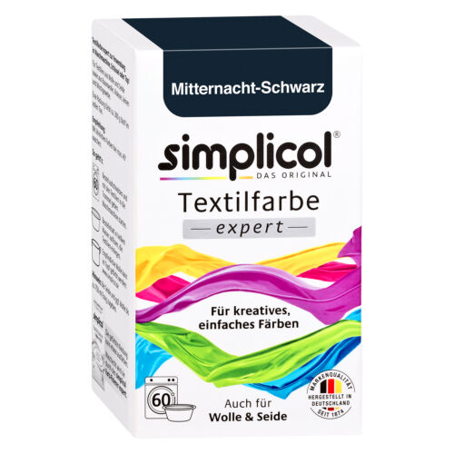 SIMPLICOL Textilfarbe EXPERT MITTERNACHT SCHWARZ 150g Farbe für Wolle & Seide - Picture 1 of 1