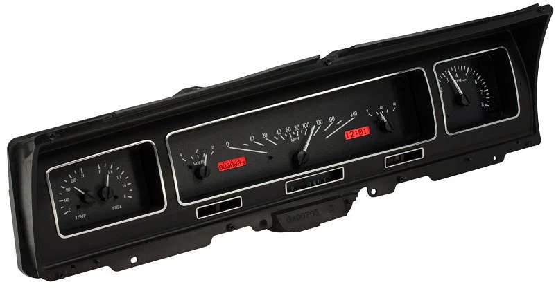 Dakota Digital 68 Chevy Impala Analog Gauge Kit Black Alloy Red VHX-68C-IMP-K-R - Image 2 of 4