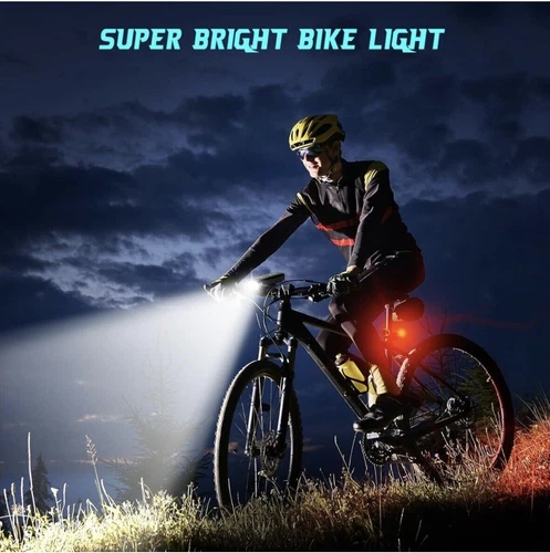 3000 Lumen Bike Light Set USB Rechargeable Bicycle Headlight & Taillight, 5 Mode - Picture 8 of 10