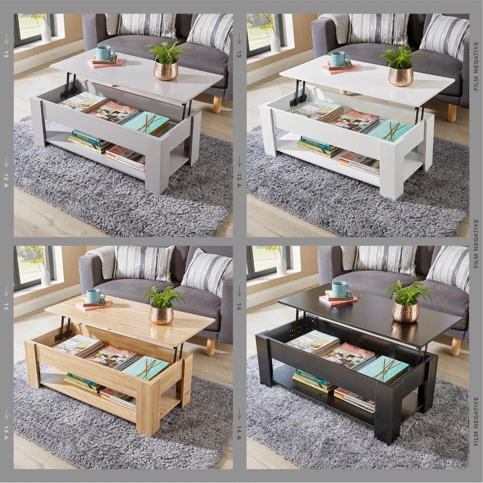 Lift Up Coffee Table With Storage Shelf Living Room Home Furniture Orlando - Image 1 of 1
