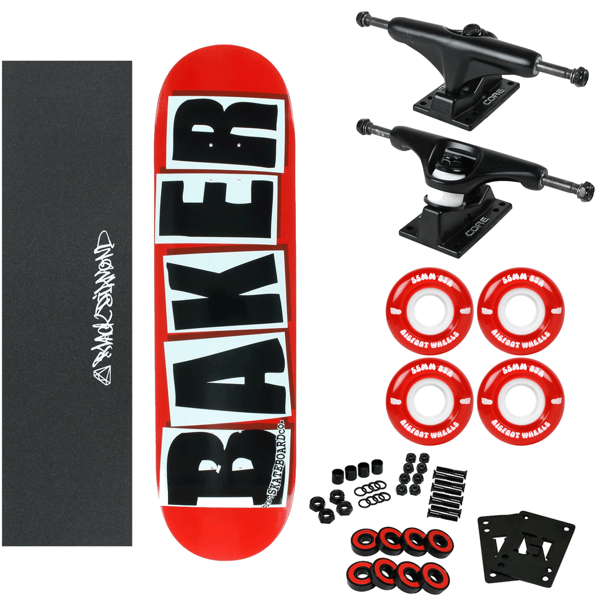 baker スケートボード Baker Skateboard Complete Logo Red/Black 8.38