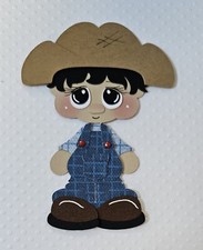 Farm Boy Black Hair. Scrapbook, Card Making Paper Piecing