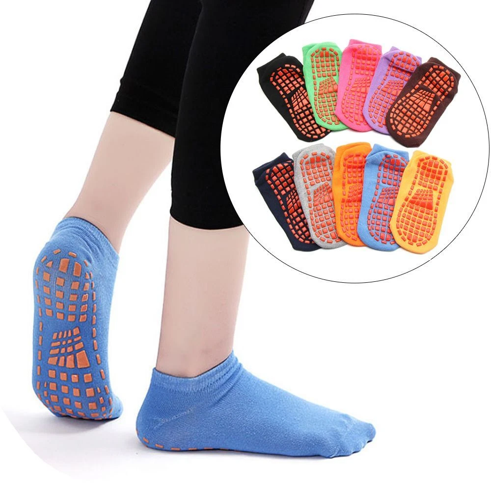 Breathable Trampoline Socks Skid Floor Socks Kids Adults Cotton