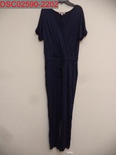 Chelsea 28 Women's Navy Faux Wrap Drawstring Waist Jumpsuit, Size XS