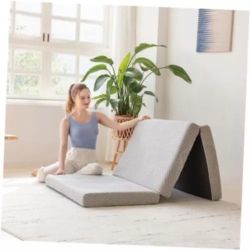 Tri-Fold Memory Foam Mattress, 4 inch Single Folding Small Single 4 Inch