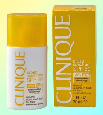NIB Clinique SPF 50 Mineral Sunscreen Fluid For Face  New Fresh 2025
