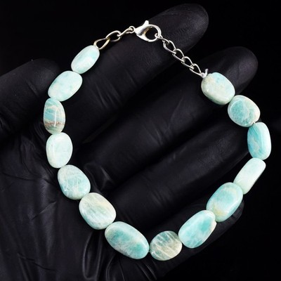 8 Zoll herausragendstes Amazonit 72,00 kt Perlen bestes Armband RK 14 E794
