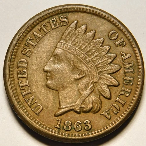 1963 Indian Head Cent Penny EF - XF    "Not Cleaned -Actual Coin Pictured"