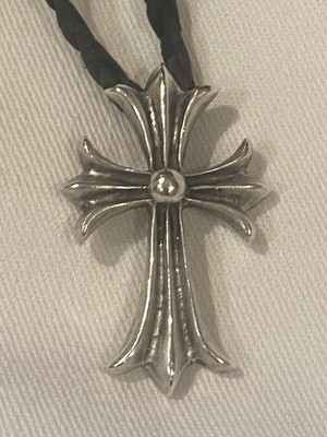 Chrom Herzen 1992 Fleur Kreuz Anhänger .925 Sterling Silber Gothic Sammler