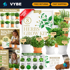 Indoor Herb Garden Kit - 8 Variety Growing Set, Perfect Gardening Gifts for Wome
