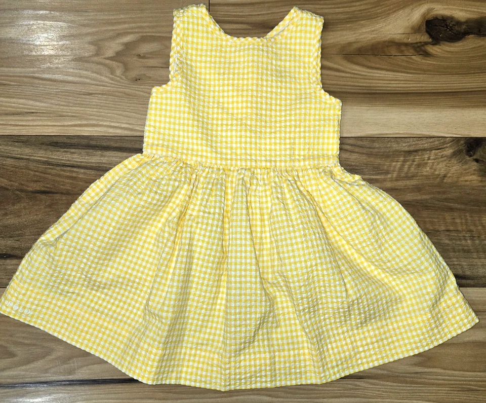 Ralph Lauren Gingham 2 Piece Set Girls Yellow White Size 18M Sleeveless - Image 2 of 4