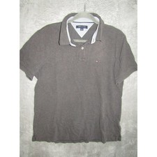 Tommy Hilfiger Mens Gray Short Sleeve Polo Shirt Size LG