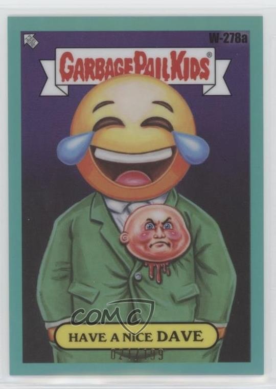 2024 Topps Garbage Pail Kids Chrome Aqua Refractor #278a Have A Nice Dave front