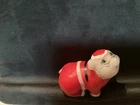 Fenton Christmas Santa  Pig 2.5” Figurine S. Hopkins Used NB