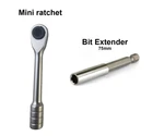 EDC Mini Ratchet & 1/4 Hex Bit Holder Adapter Extender fit Victorinox Leatherman