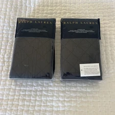 2 Ralph Lauren Standard Shams Diamond Quilted Journey's End, Tait, Navy NEW