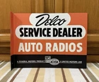 Delco Auto Radios Flange Sign Service Dealer GM Gas Oil Vintage Style Wall Decor