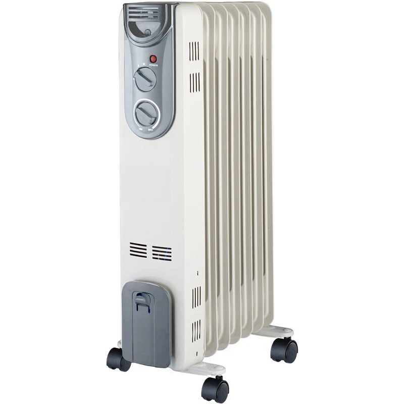 Freestanding 7 Fin Electric Oil filled Radiator 1.5KW Thermo 3 Heat modes  9C | eBay