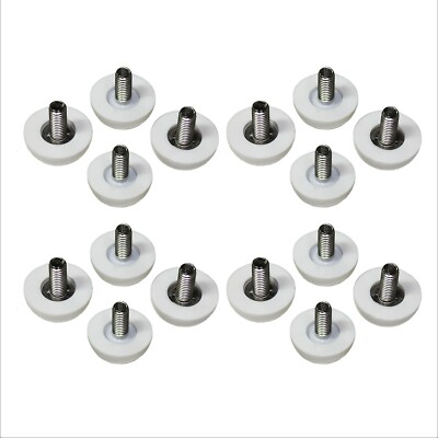 6mm x 1/2'' Long Thread Stud Adjustable Glides for Patio Furniture White 16 Pcs