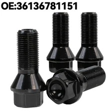 X4 Wheel Bolts Lug Nuts M14x1.25 Black For BMW 1 3 5 Series X1 X3 X5 36136774896
