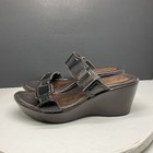 Naot Sandals Womens 10 EU 41 Treasure Wedge Slip On Pump Patent Leather Brown