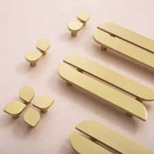 Brass Brief Wardrobe Door Knob Drawer Pull Furniture Dresser Cabinet Long Handle