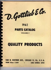 WoW! *Rare* D. Gottlieb & Co. Parts Catalog (1962) / Many Illustrations! *Rare*